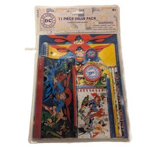 DC Comics 11 Piece Stationery Set Superman Batman Wonder Woman